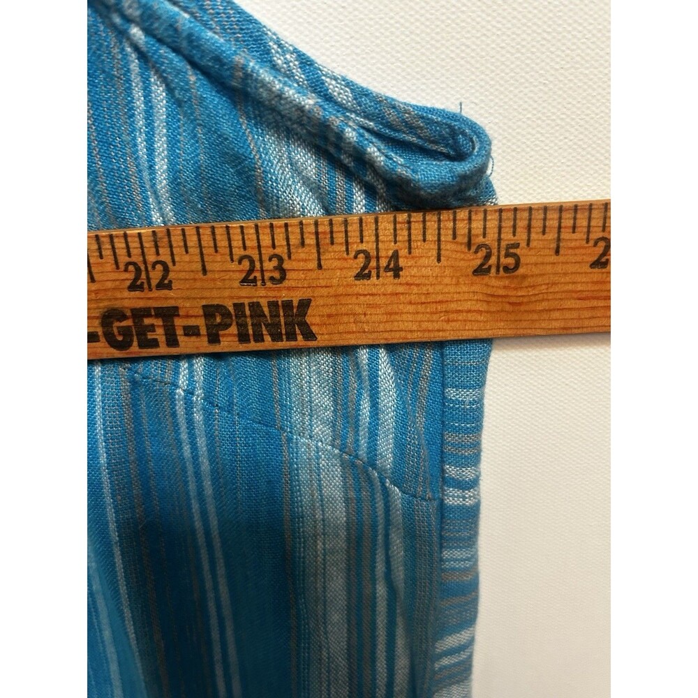 For Cynthia 3X Blue Striped Linen Blend Sleeveless Pocket Shift Dress Plus NWT - Picture 10 of 15